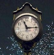 Clock in historic downtown Golden Colorado