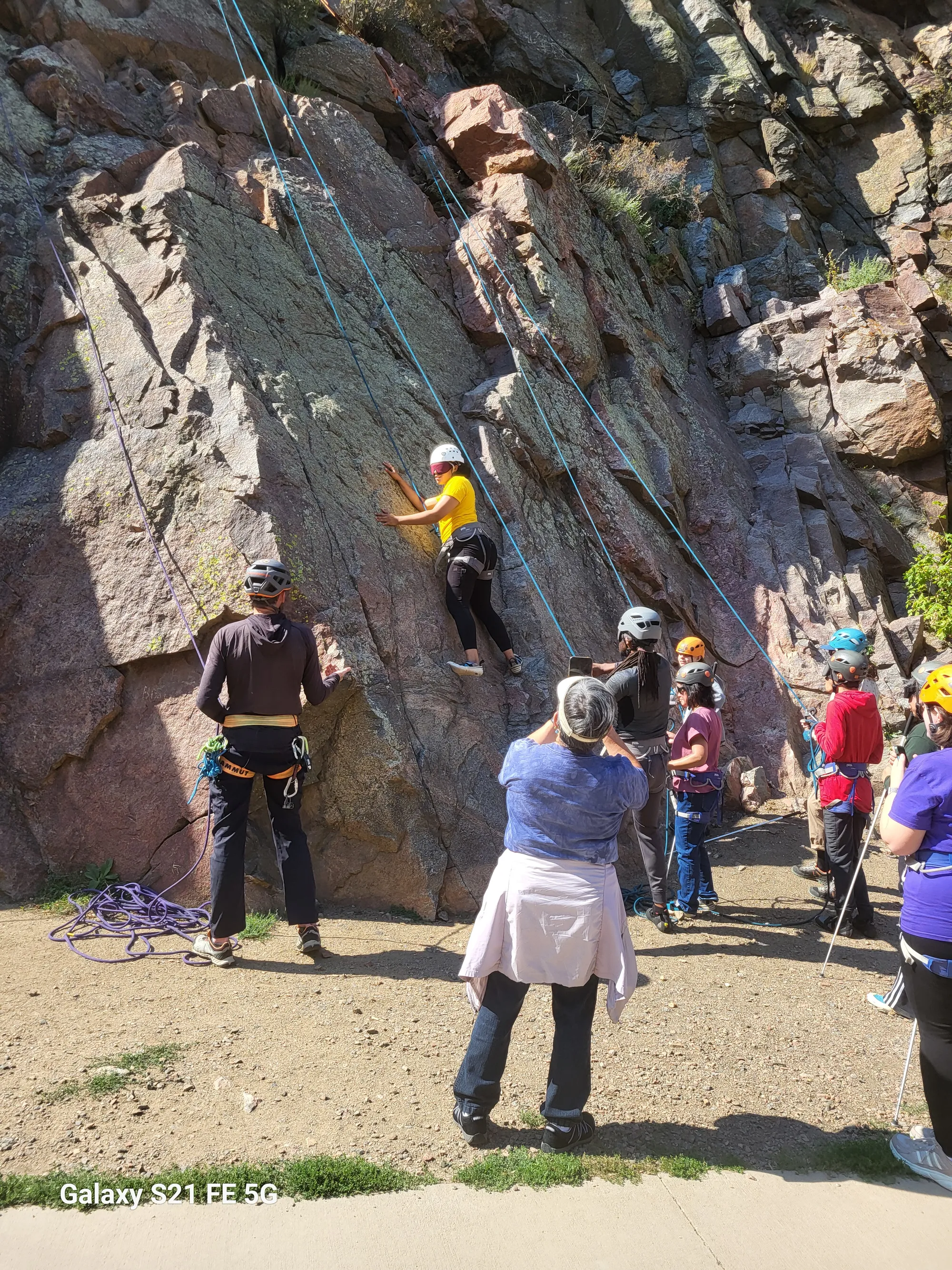 Group of Blind Rock Climbers