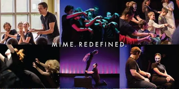 Shows people in a theater setting smiling and expressing themselves with their hands