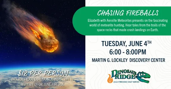 Chasing Fireballs - meteorite hunting - shows a flaming meteor heading to earth