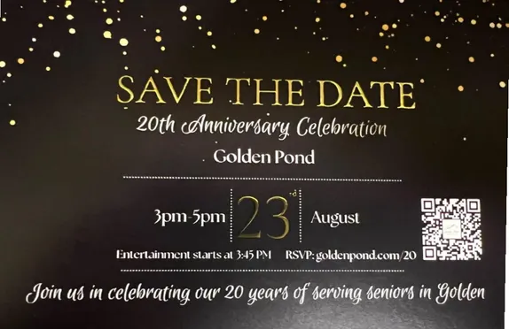 3-5PM 20th Anniversary Celebration @ Golden Pond