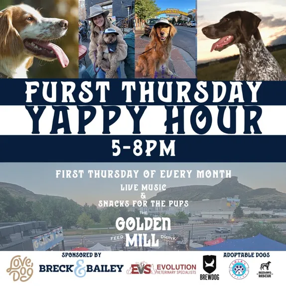 5-8PM Furst Thursday Yappy Hour @ The Golden Mill
