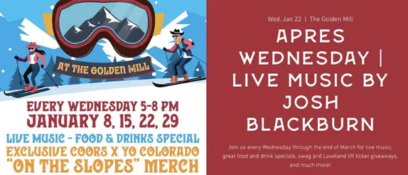5-8PM Apres Wednesday @ The Golden Mill