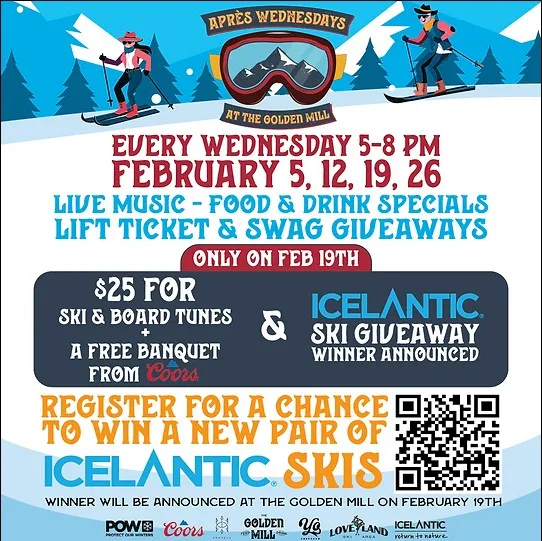 5-8PM Apres Wednesday @ The Golden Mill