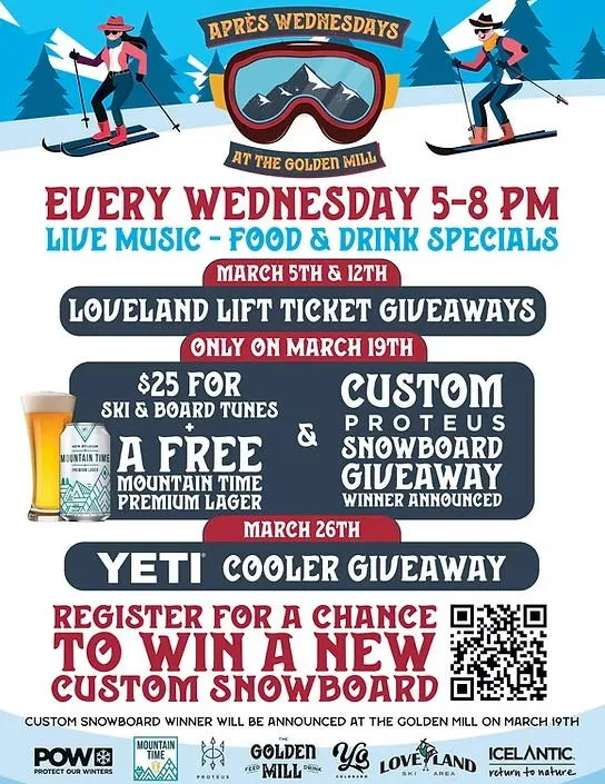 5-8PM Apres Wednesday @ The Golden Mill