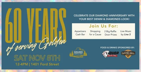 12-4PM Denim and Diamonds Anniversary Celebration @ Golden Pantry & Thrift