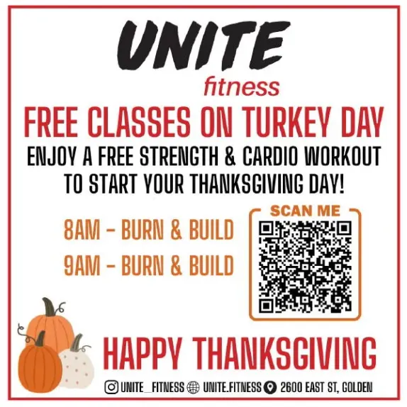 8AM and 9AM - Free Thanksgiving Workout @ Unite Fitness