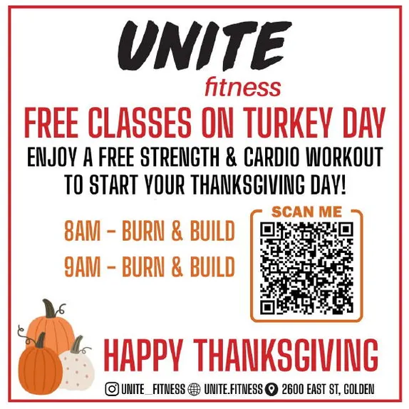 Thanksgiving Day: Free Classes at Unite Fitness!