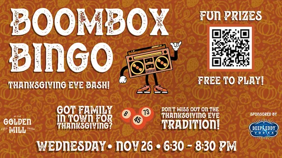 6:30-8:30PM Boombox Bingo @ The Golden Mill