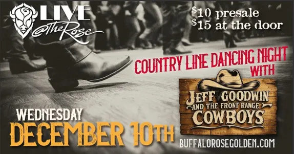 7-11PM Country Line Dancing with Jeff Goodwin and The Front Range Cowboys @ Buffalo Rose