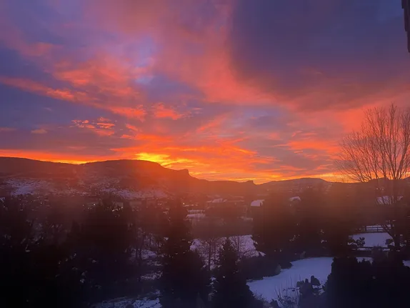 Colorful Sunrise Over N. & S. Table Mountains