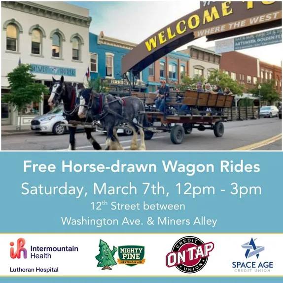 12-3PM 12-3PM Horse-Drawn Wagon Rides Downtown